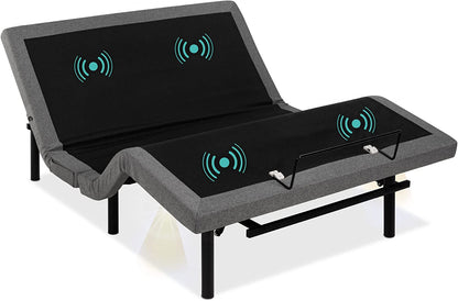 Ergonomic Split King Size Adjustable Bed, Zero Gravity Base for Stress Management W/Wireless Remote Control, Massage, USB Ports