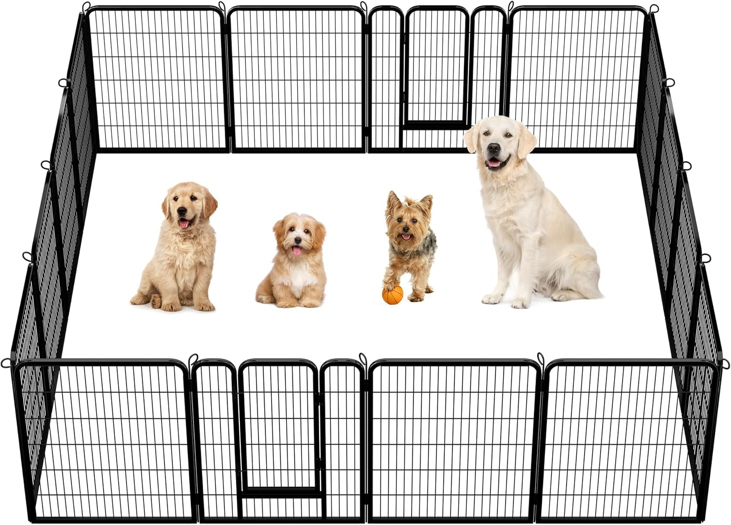 Dog Playpen Outdoor 24 Inch 6 Panels Indoor Dog Fence Metal Dog Pen Heavy Duty Pet Exercise Pen for Rv/Camping/Garden