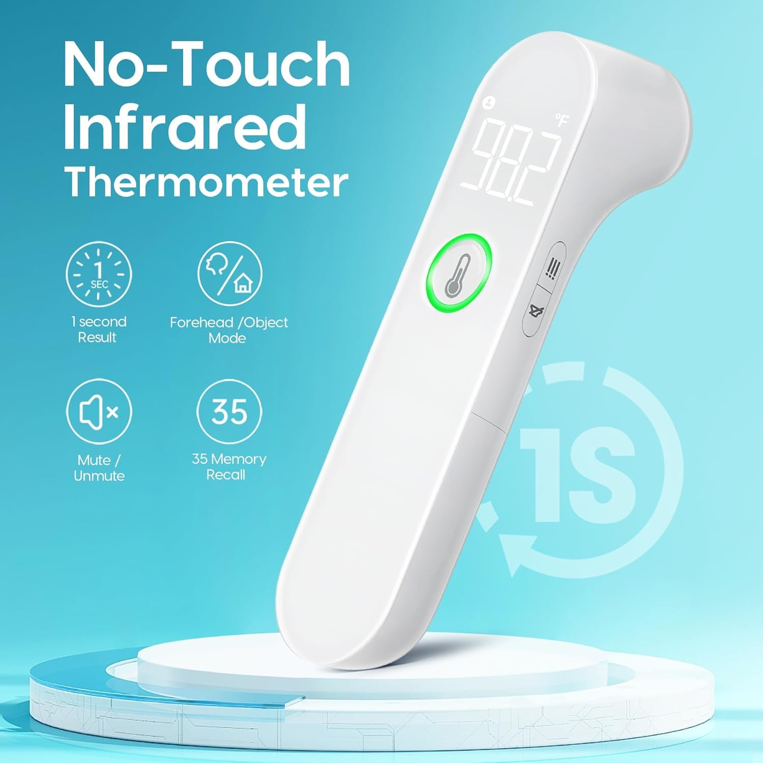 Thermometer for Adults and Kids, Fast Accurate Baby Thermometer, FSA HSA Eligible, Fever Alarm &amp; Mute Mode, Baby Essentials - Lifetime Support