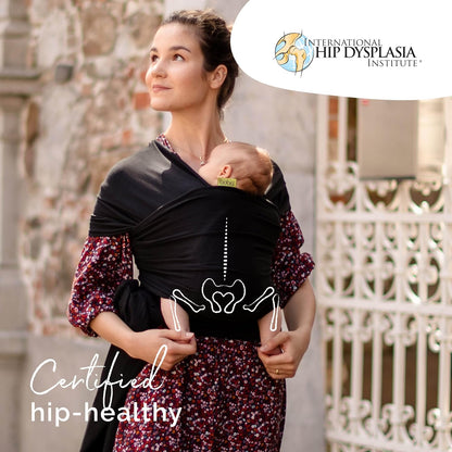 Baby Wrap Carrier - Original Baby Carrier Wrap, Baby Sling for Newborns - Baby Wearing Essentials - Hands-Free Newborn Wrap Swaddle Holder, Newborn to Toddler Infant Baby Sling, 7-35 Lbs (Black)