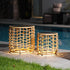 Boho Solar Nesting Tables with Built-In Lights - Set of 2, Weather-Resistant Wicker for Patio, Porch, Garden, Perfect Side Table for Outdoor Living, Natural & Stylish Design