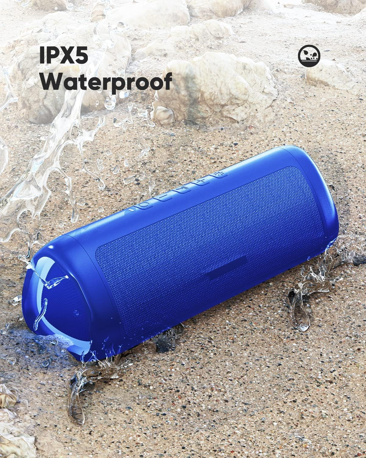 Bluetooth Portable Wireless Speakers with HD Sound, IPX5 Waterproof, up to 20H Playtime, TWS Pairing, BT5.3, for Home/Party/Outdoor/Beach, Electronic Gadgets, Birthday Gift (Blue)