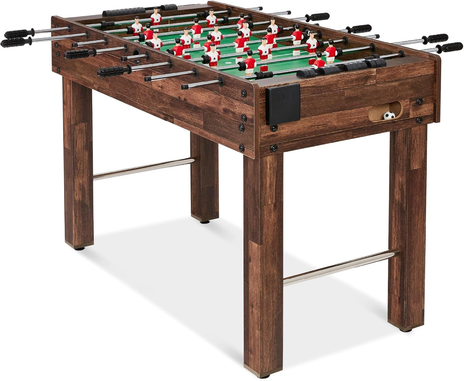 48In Competition Sized Foosball Table for Home, Game Room W/ 2 Balls, 2 Cup Holders