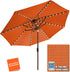 USA 10-Year-Non-Fading Solar 9Ft Market Umbrella with 80 LED Lights Patio Umbrellas Outdoor Table Umbrella with Ventilation,Rust