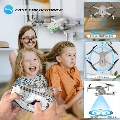 Drone with Camera 1080P for Kids and Adults, RC Quadcopter Drone with Altitude Hold, Mini Drone with One Key Start, Waypoint Fly, Headless Mode, 3D Flip, 3 Speeds, Remote Control Drone for Beginners