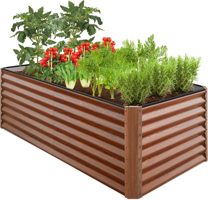 6X3X2Ft Outdoor Metal Raised Garden Bed, Deep Root Box Planter for Vegetables, Flowers, Herbs, and Succulents W/ 269 Gallon Capacity - Gray