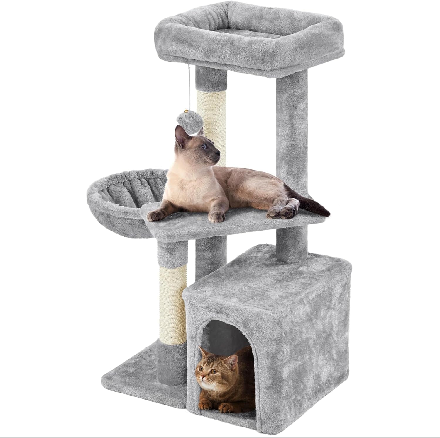 Cat Tree, Cute Cat Tower for Indoor Cats, Multi-Level Cat Furniture Activity Center W/Sisal-Covered Post for Small Cat Kittens