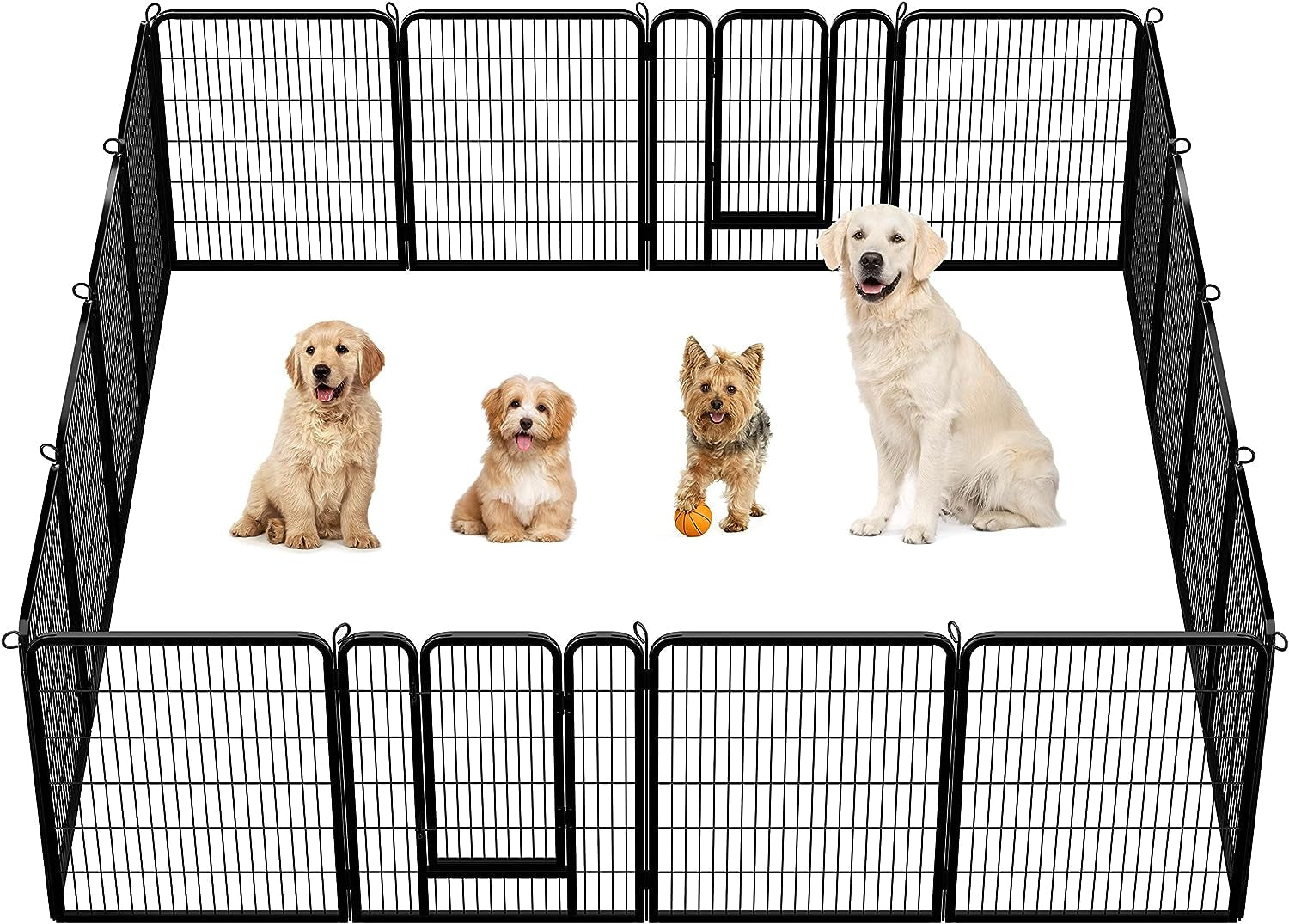 Dog Playpen Indoor, Extra Wide Outdoor Dog Fence Foldable Pet Puppy Exercise Pen for Yard/Garden/Rv Camping, 12 Panels 24 Inch Height X 32 Inch Width