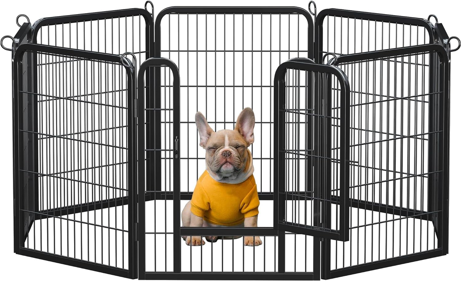 Dog Playpen Outdoor 24 Inch 6 Panels Indoor Dog Fence Metal Dog Pen Heavy Duty Pet Exercise Pen for Rv/Camping/Garden