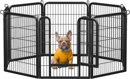 Dog Playpen Outdoor 24 Inch 6 Panels Indoor Dog Fence Metal Dog Pen Heavy Duty Pet Exercise Pen for Rv/Camping/Garden