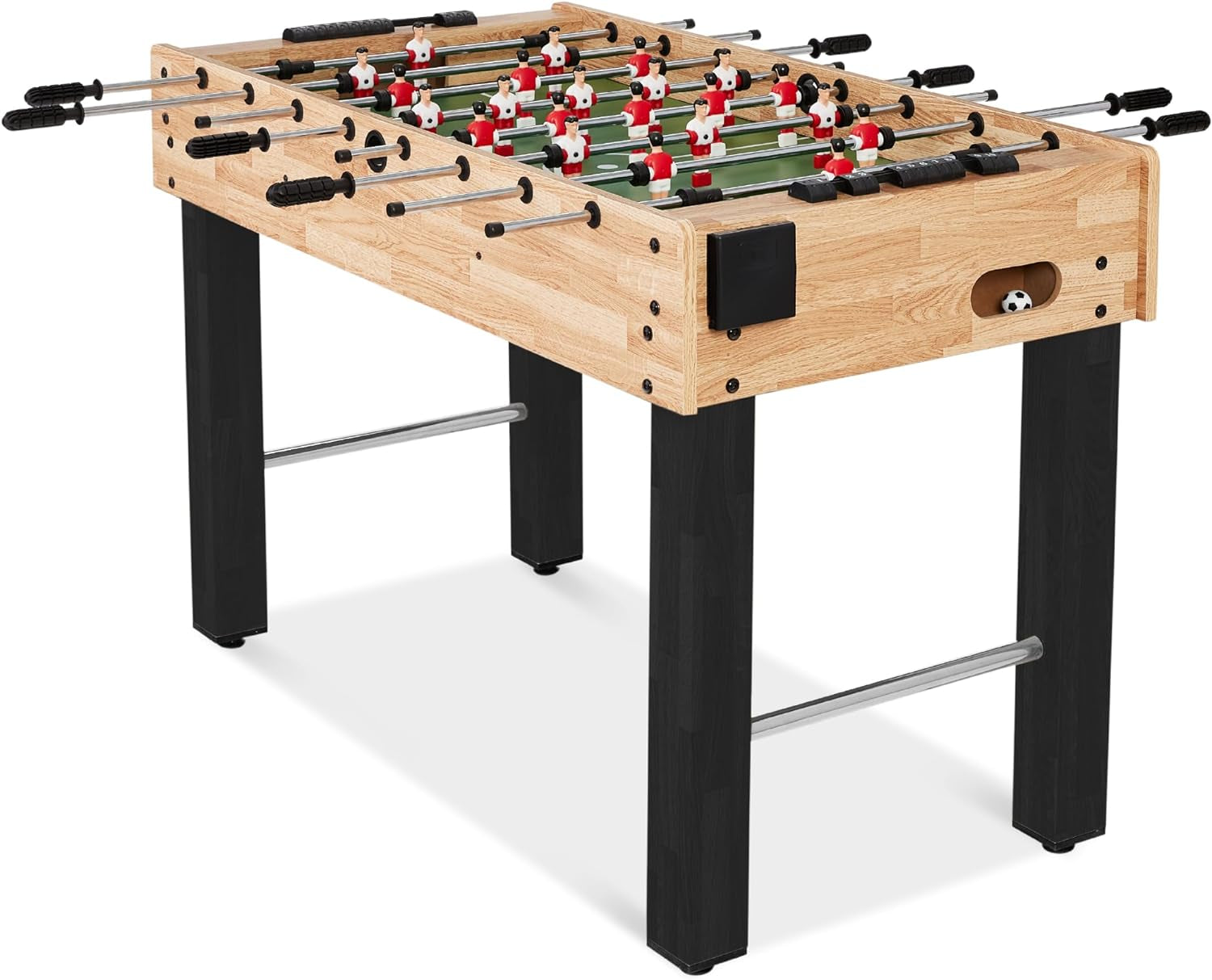 48In Competition Sized Foosball Table for Home, Game Room W/ 2 Balls, 2 Cup Holders