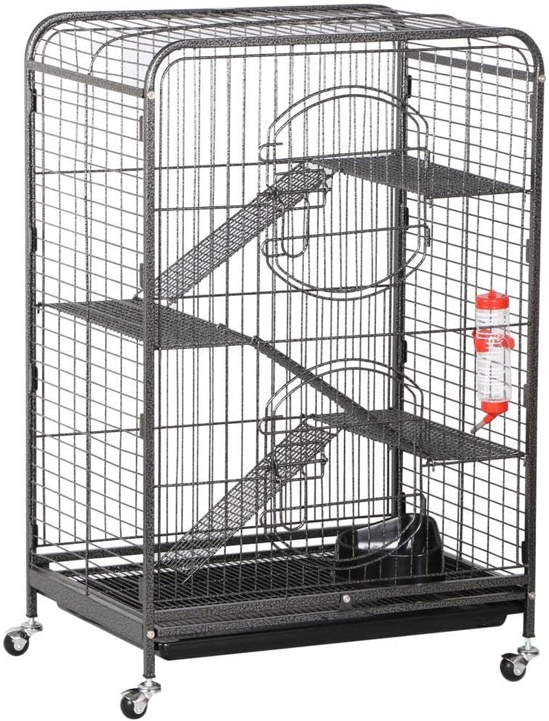 52-Inch Rat Cage Multi Level Rolling Pet Cage for Ferret/Chinchilla/Squirrels/Bunny with Water Bottle, White