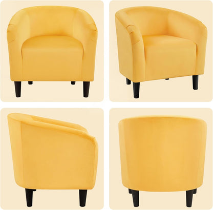 Yellow Chair, Accent Chair for Bedroom, Armchair for Living Room, Velvet Fabric Club Chair with Soft Padded Seat and Sturdy Legs for Bedroom Waiting Room, Yellow