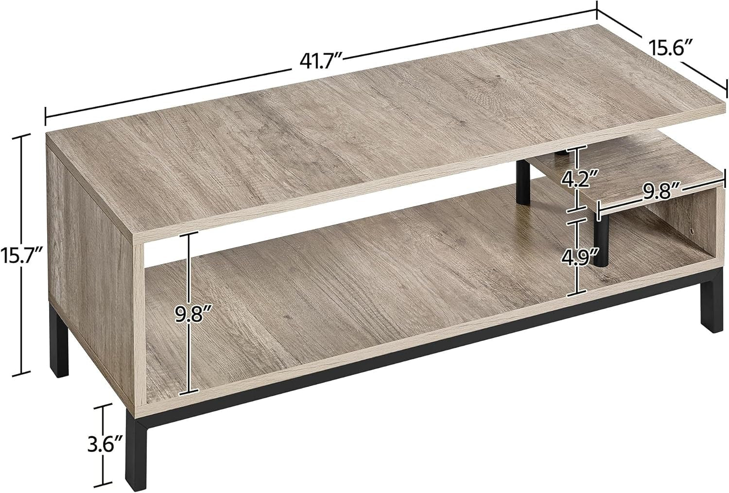 TV Stand for 50 Inch TV, Small Media Console Table for Living Room, 42 Inch Corner Entertainment Center with Storage for Bedroom, Gray