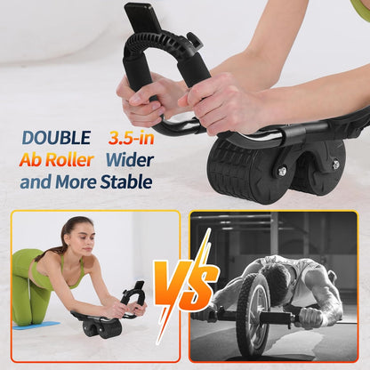 Ab Roller Wheel，With Timer Automatic Rebound Abdominal Wheel，Elbow Support Abs Roller Wheel Core Exercise Equipment