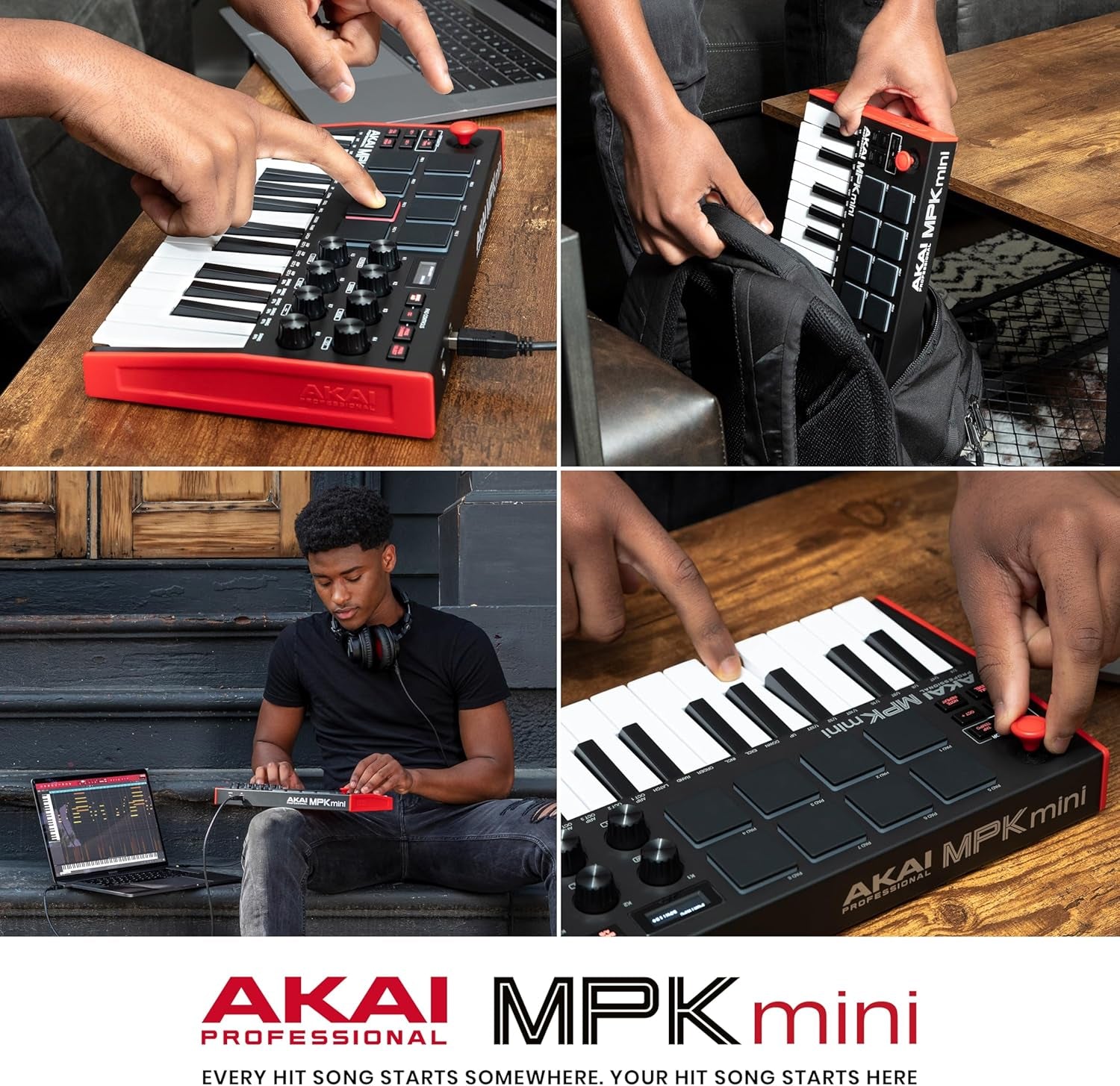 MPK Mini MK3 - 25 Key USB MIDI Keyboard Controller with 8 Backlit Drum Pads, 8 Knobs and Music Production Software Included