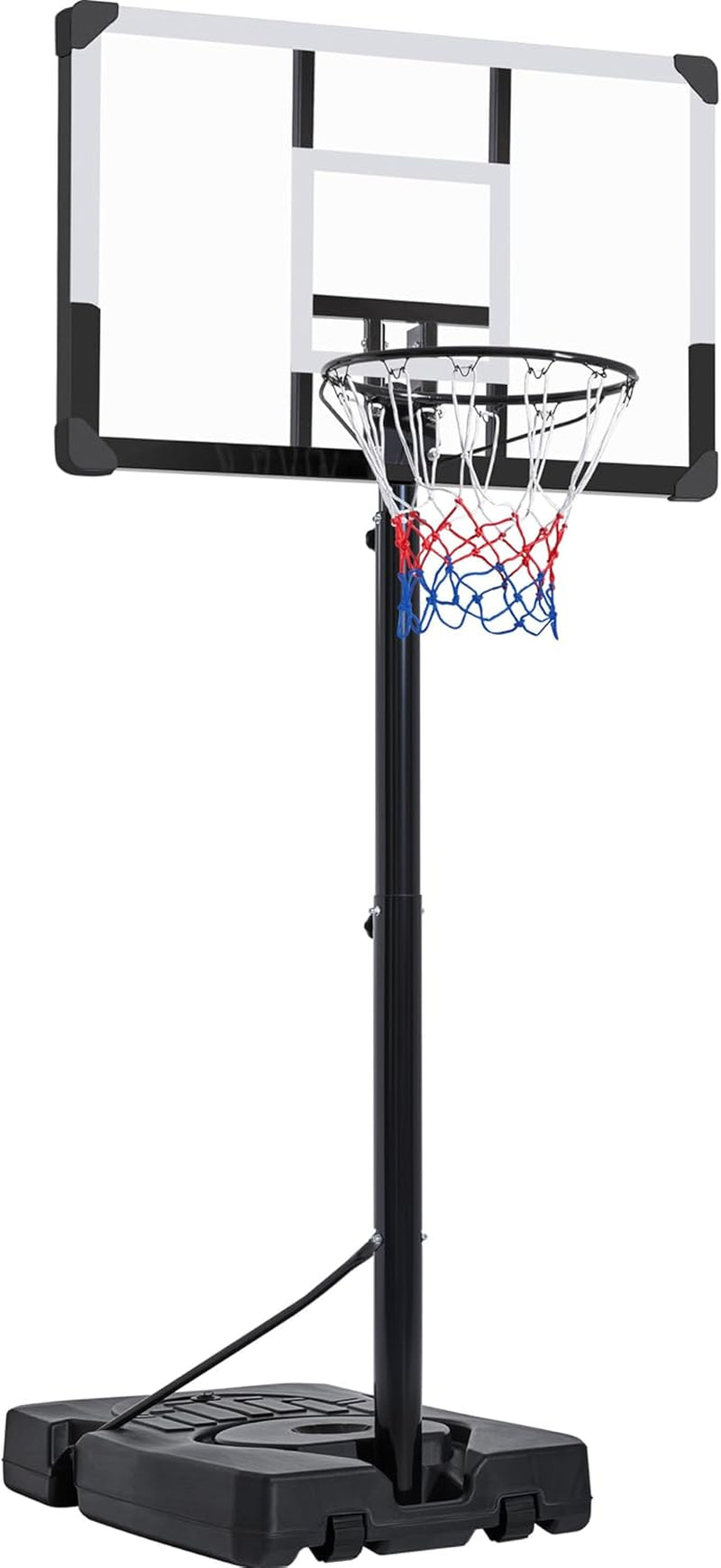 Basketball Hoop Outdoor Basketball Goal 9.5-12Ft Height Adjustable Portable Basketball Hoop Basketball Court for Adult 44 Inch Basketball Backboard