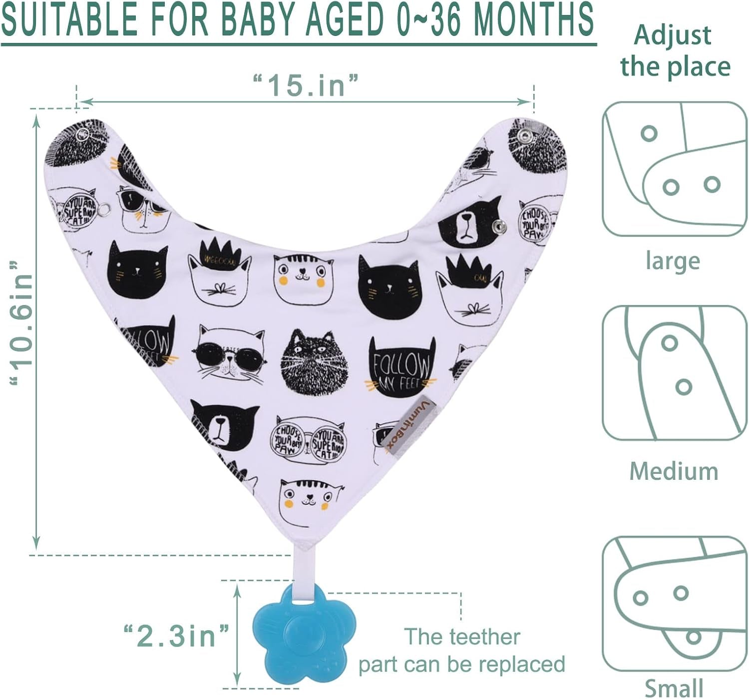 Baby Bandana Drool Bibs 6-Pack and Teething Toys 6-Pack Made with 100% Organic Cotton, Absorbent and Soft Unisex