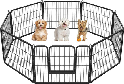 Dog Playpen Indoor, Extra Wide Outdoor Dog Fence Foldable Pet Puppy Exercise Pen for Yard/Garden/Rv Camping, 12 Panels 24 Inch Height X 32 Inch Width