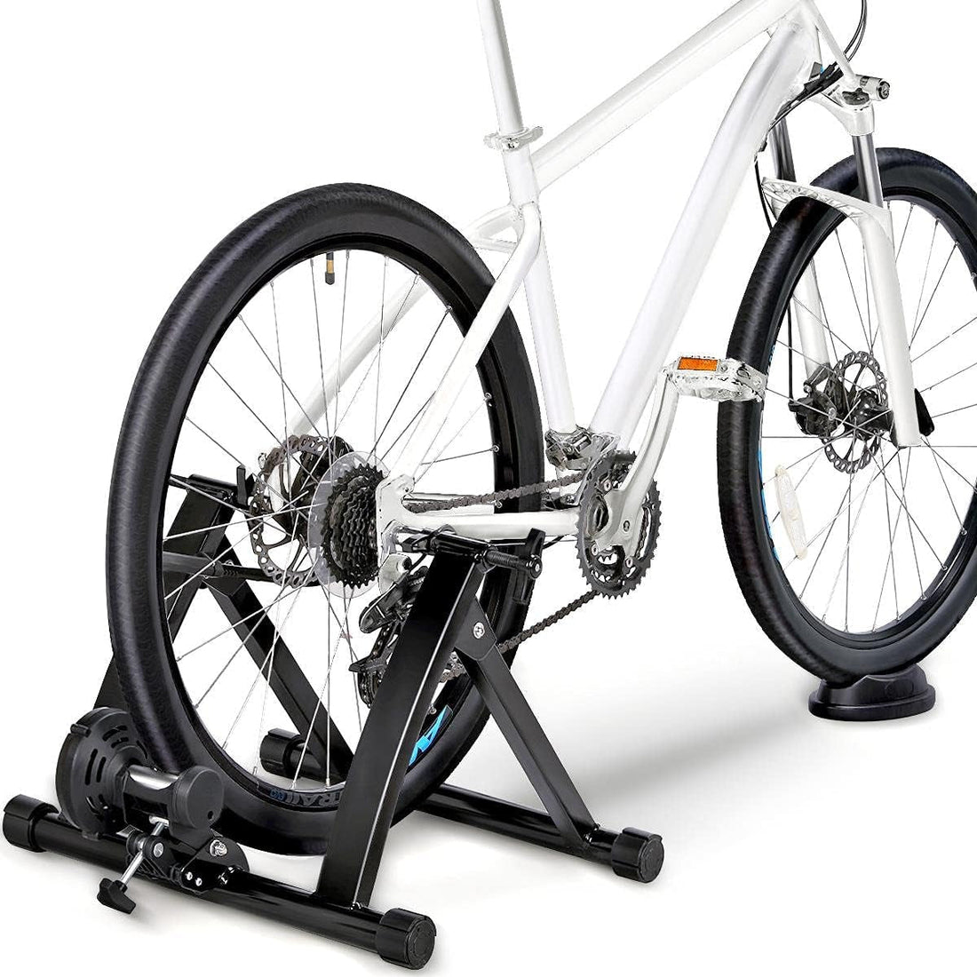 Bike Trainer Stationary Bike Stand Magnetic Bike Trainer Stand for Indoor Riding Premium Steel Bicycle Trainer Accessories Fits for 26In-28In, 700C Wheels