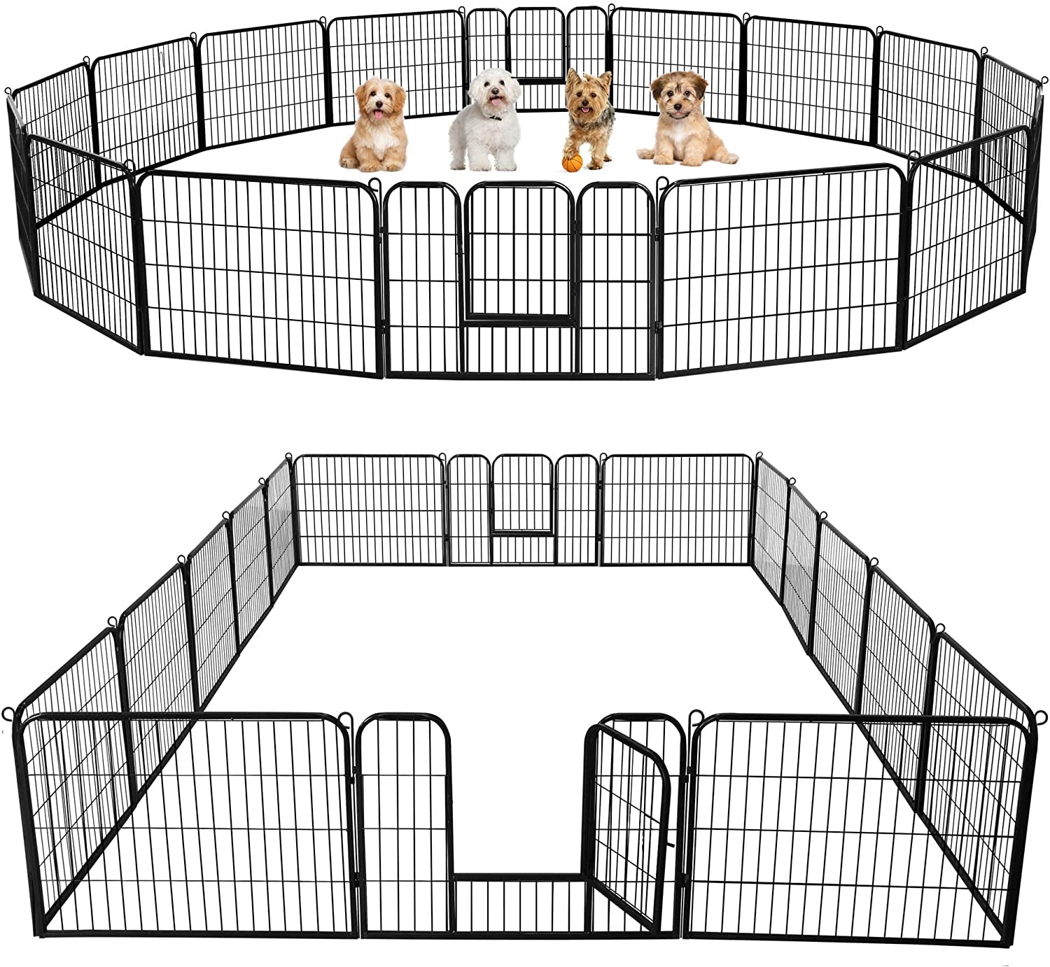 Dog Playpen Outdoor 24 Inch 6 Panels Indoor Dog Fence Metal Dog Pen Heavy Duty Pet Exercise Pen for Rv/Camping/Garden