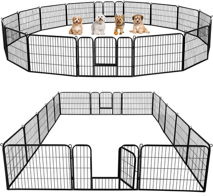 Dog Playpen Outdoor 24 Inch 6 Panels Indoor Dog Fence Metal Dog Pen Heavy Duty Pet Exercise Pen for Rv/Camping/Garden