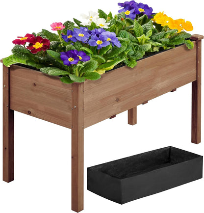 1Pc Raised Garden Bed 48X24X30In Elevated Wooden Horticulture Planter Box with Legs Standing Growing Bed for Gardening/Backyard/Patio/Balcony