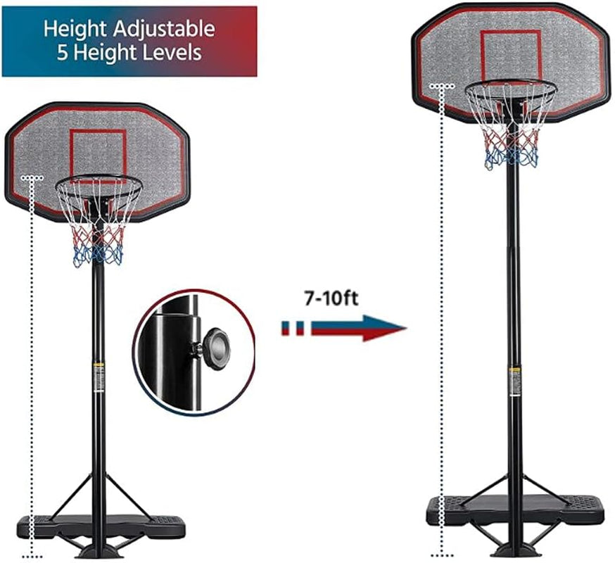 Basketball Hoop Outdoor for Adults Portable Basketball Hoop Basketball Goals Indoor 9-12Ft Height Adjustable Basketball Court Stand with 43 Inch Basketball Backboard