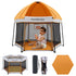 Portable Playpen with Canopy and Mattress Outdoor and Indoor 54" Baby Playard for Babies and Toddlers Foldable Play Yard with Zipper Gate