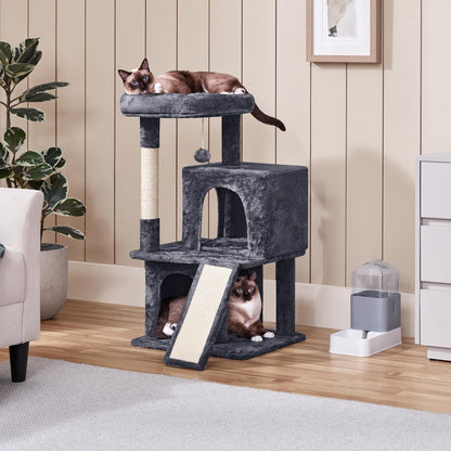 Cat Tree for Indoor Cats, 36In Cat Tower Cat Condo W/Extra Large Perch, Scratching Posts, Scratching Board, Dangling Ball, Cat Play Tower for Cats and Kittens