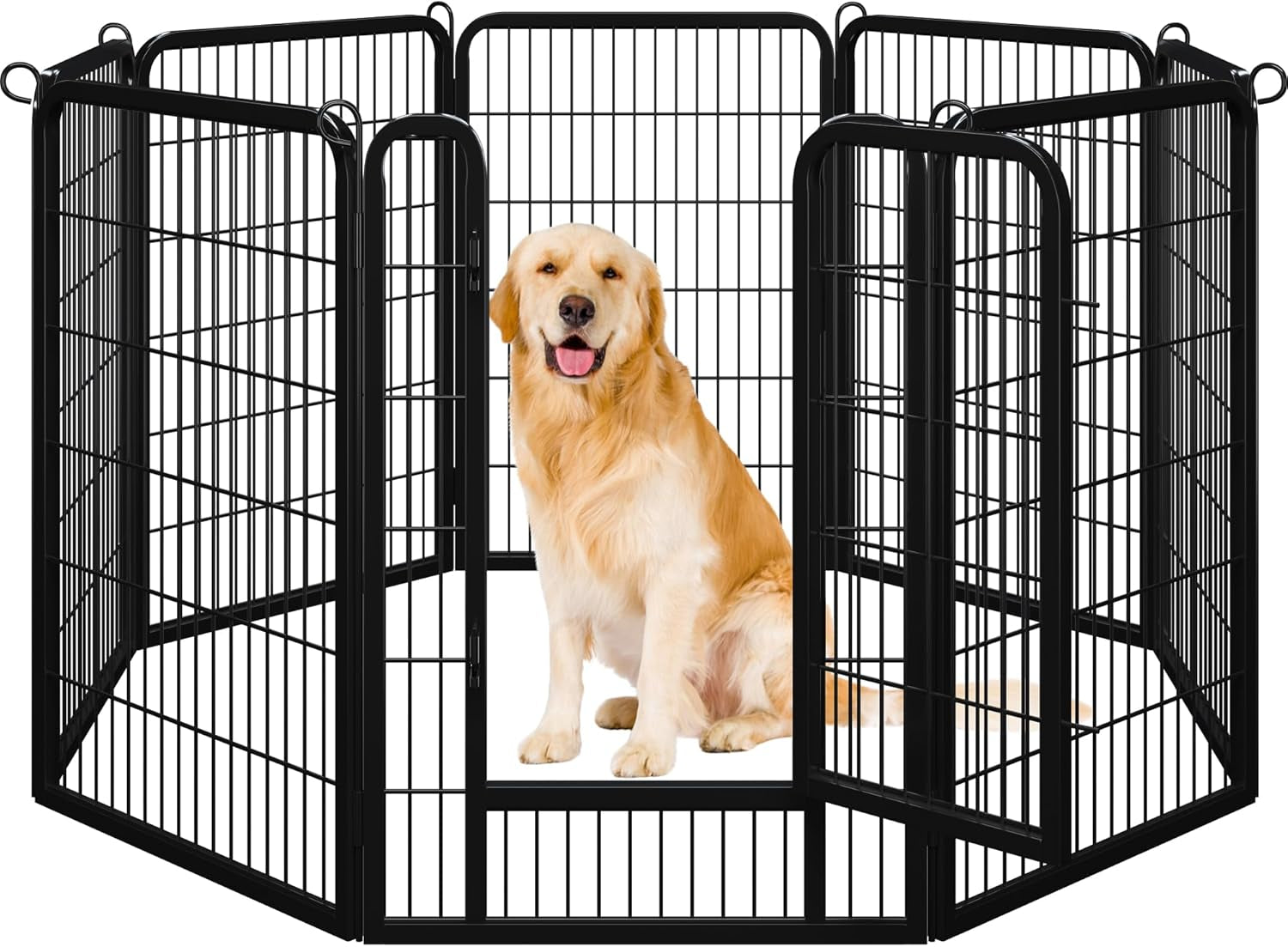 Dog Playpen Outdoor 24 Inch 6 Panels Indoor Dog Fence Metal Dog Pen Heavy Duty Pet Exercise Pen for Rv/Camping/Garden