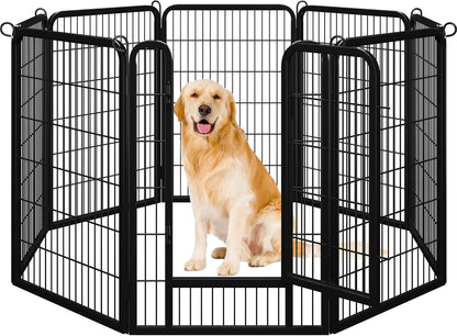 Dog Playpen Outdoor 24 Inch 6 Panels Indoor Dog Fence Metal Dog Pen Heavy Duty Pet Exercise Pen for Rv/Camping/Garden