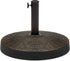 55Lb Outdoor Patio Umbrella Stand Resin round Umbrella Base W/Wicker Design, Antique Bronze Finish