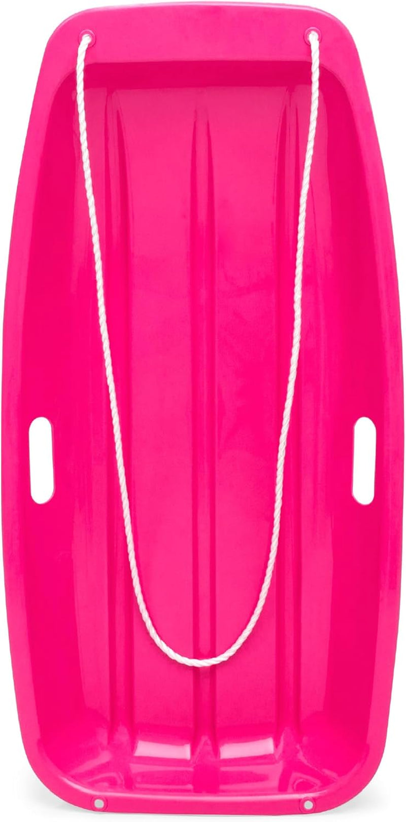 35In Kids Plastic Toboggan Snow Sled W/Pull Rope, 2 Handles