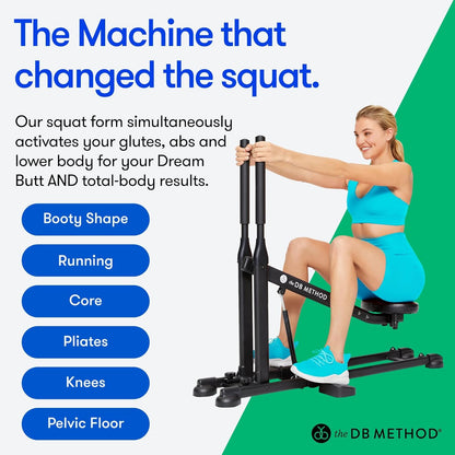 Squat Machine, Workout Equipment for Home Gym, Exercise Leg and Glutes, Low Impact Lower Body Fitness Workouts, Training for Total-Body, Easy Setup, Foldable for Storage