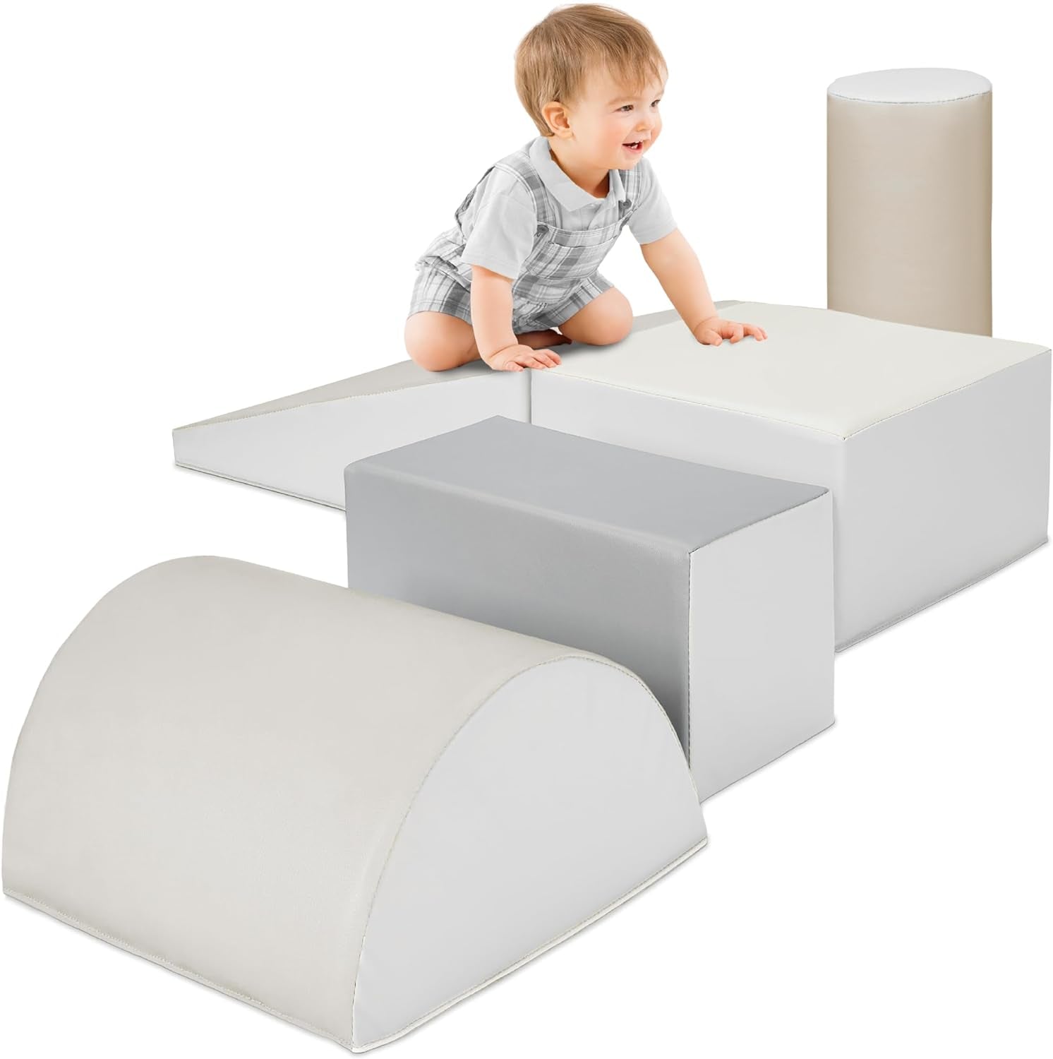 5-Piece Soft Foam Climbing and Crawling Play Structure for Child Development and Motor Skills Enhancement