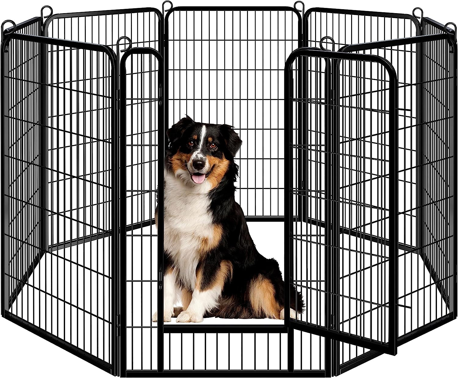 Dog Playpen Outdoor 24 Inch 6 Panels Indoor Dog Fence Metal Dog Pen Heavy Duty Pet Exercise Pen for Rv/Camping/Garden