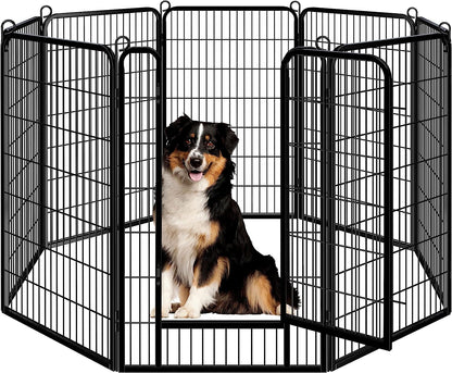 Dog Playpen Outdoor 24 Inch 6 Panels Indoor Dog Fence Metal Dog Pen Heavy Duty Pet Exercise Pen for Rv/Camping/Garden