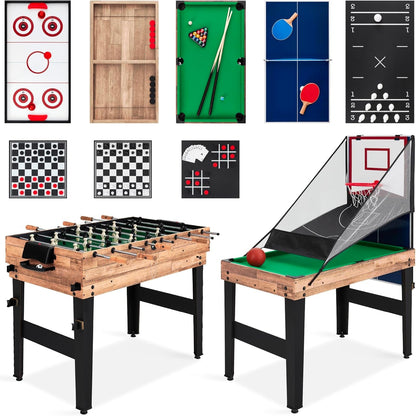 13-In-1 Combo Game Table Set for Home, Game Room, Friends &amp; Family W/Ping Pong, Foosball, Basketball, Air Hockey, Archery, Chess, Checkers, Shuffleboard, Bowling