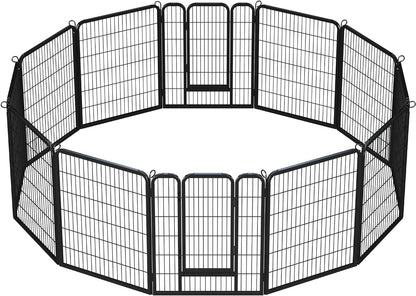 Dog Playpen Indoor, Extra Wide Outdoor Dog Fence Foldable Pet Puppy Exercise Pen for Yard/Garden/Rv Camping, 12 Panels 24 Inch Height X 32 Inch Width