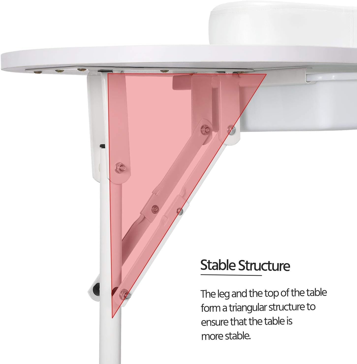 37-Inch Portable &amp; Foldable Manicure Table Nail Desk Workstation with Large Drawer/Client Wrist Pad/Controllable Wheels/Carrying Case for Spa Beauty Salon White, 1 Count (Pack of 1)