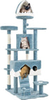 Cat Tree, 72.5Inch Ocean-Themed Cat Tree Tower, Multi-Level Large Cat Tree for Indoor Cats with Shark&