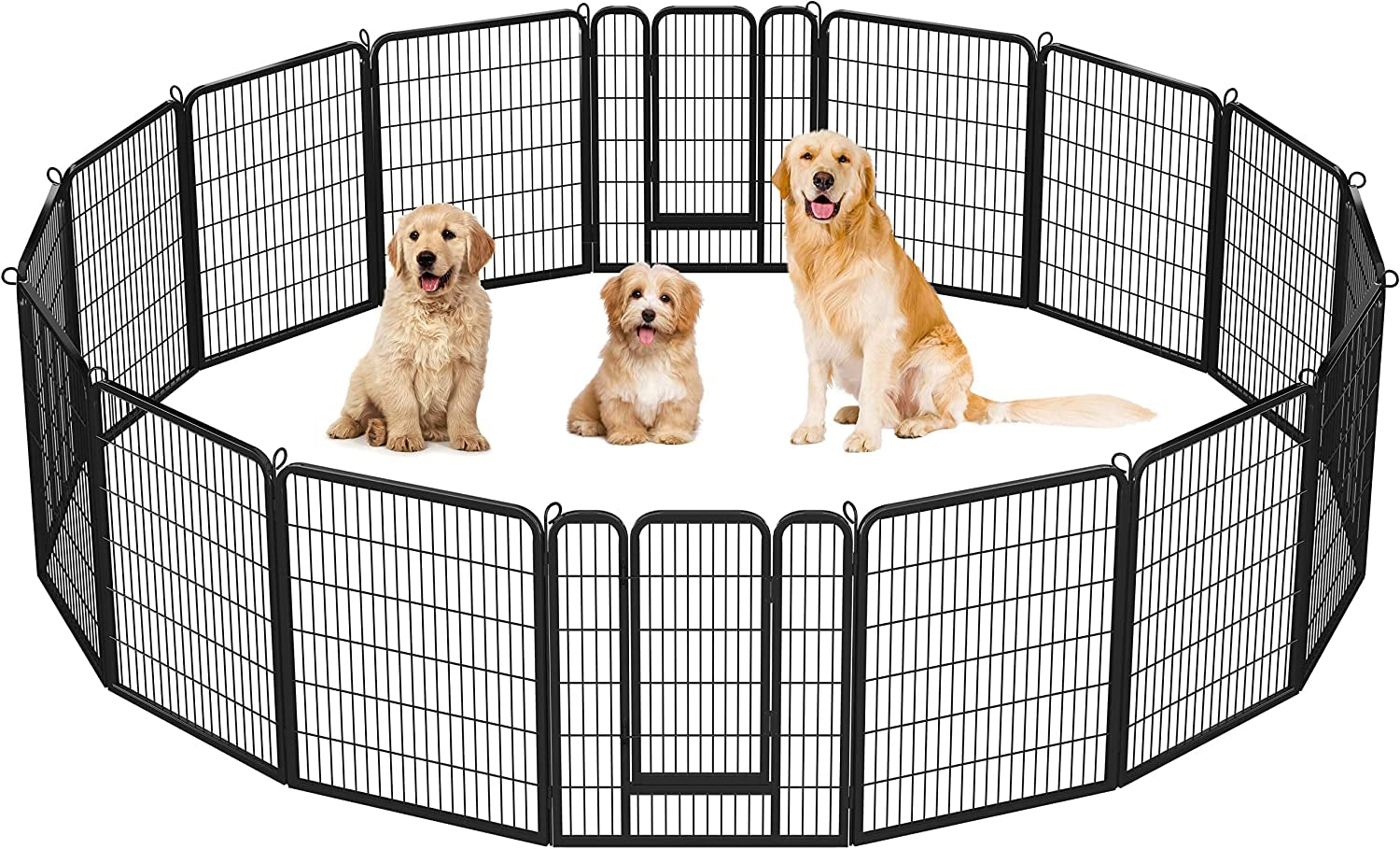 Dog Playpen Outdoor 24 Inch 6 Panels Indoor Dog Fence Metal Dog Pen Heavy Duty Pet Exercise Pen for Rv/Camping/Garden