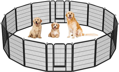 Dog Playpen Outdoor 24 Inch 6 Panels Indoor Dog Fence Metal Dog Pen Heavy Duty Pet Exercise Pen for Rv/Camping/Garden