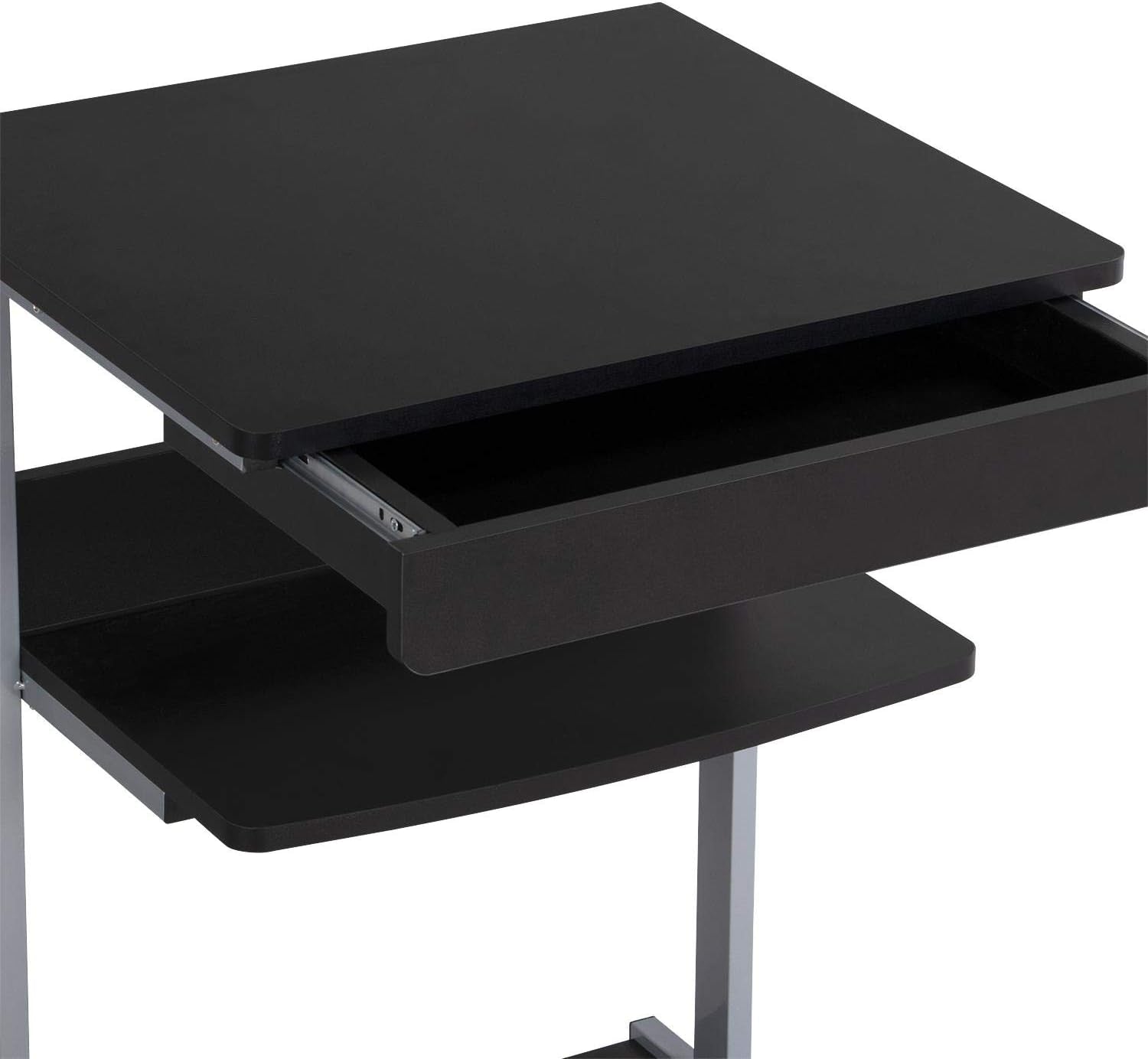 Mobile Lectern Podium Rolling Standing up Desk for Reading - Laptop Stand W/Tilted Top Board &amp; Edge Stopper