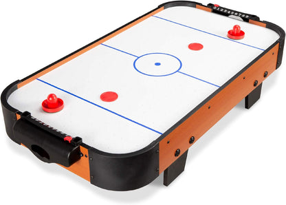 40In Portable Tabletop Air Hockey Arcade Table for Game Room W/ 100V Motor, Electric Fan, 2 Strikers, 2 Pucks