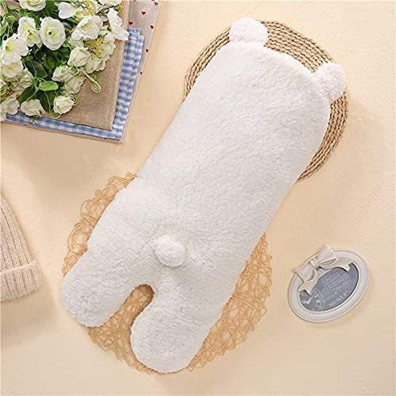 Baby Swaddle Blanket Boys Girls Cute Bear Plush Essential Receiving Blanket Ultra-Soft Newborn Registry Sleeping Wraps for Infant 0-6 Months - White