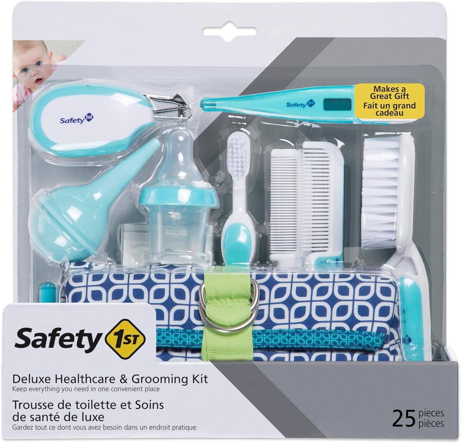 Deluxe 25-Piece Baby Healthcare and Grooming Kit (Arctic Blue)