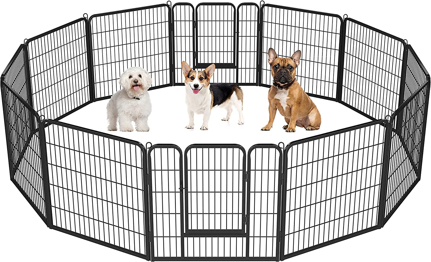 Dog Playpen Indoor, Extra Wide Outdoor Dog Fence Foldable Pet Puppy Exercise Pen for Yard/Garden/Rv Camping, 12 Panels 24 Inch Height X 32 Inch Width