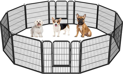 Dog Playpen Indoor, Extra Wide Outdoor Dog Fence Foldable Pet Puppy Exercise Pen for Yard/Garden/Rv Camping, 12 Panels 24 Inch Height X 32 Inch Width